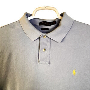 Polo Ralph Lauren Men's XL Slim Fit Light Blue Polo Golf Shirt Preppy Classic